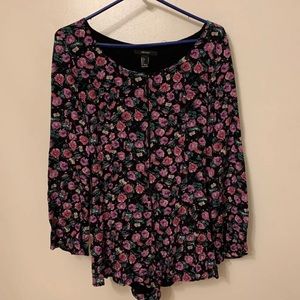 Forever 21 Purple Flowers Romper